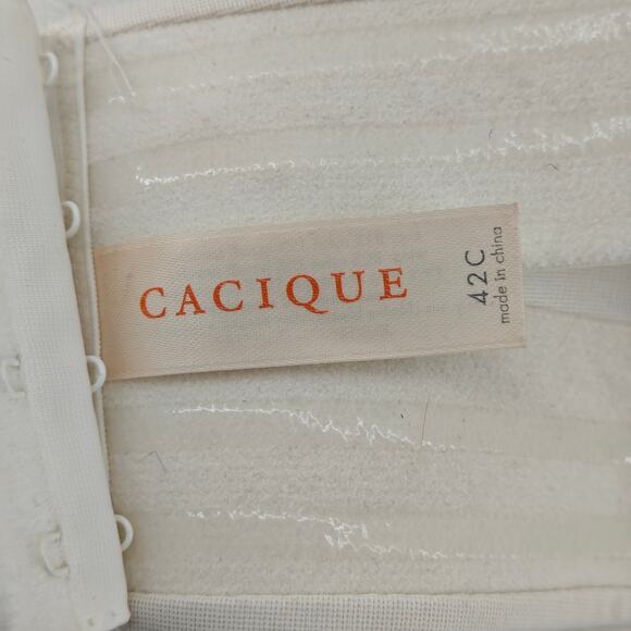 Lane Bryant Cacique Smooth White Strapless Underwire Bra 42C - Picture 2 of 4